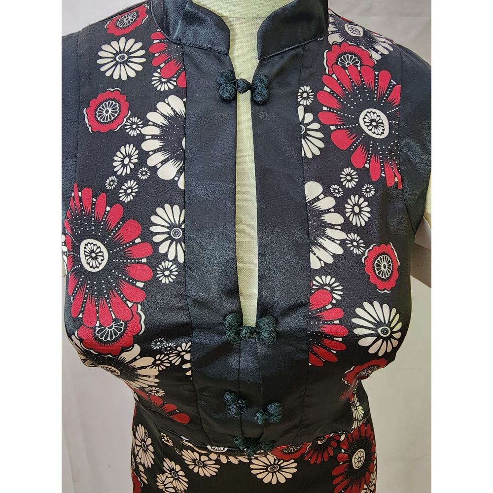 Forever Womens Chinese Style Black Sleeveless Dress Size‎ S - Picture 3 of 7